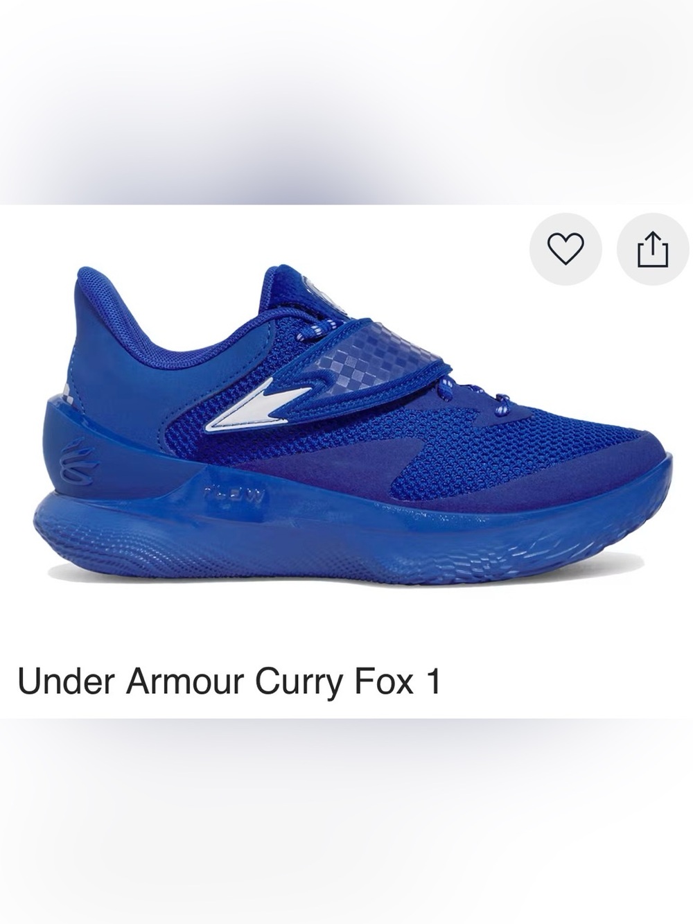 Under Armour Kids' Royal Blue Curry Fox 1 Basketball Shoes